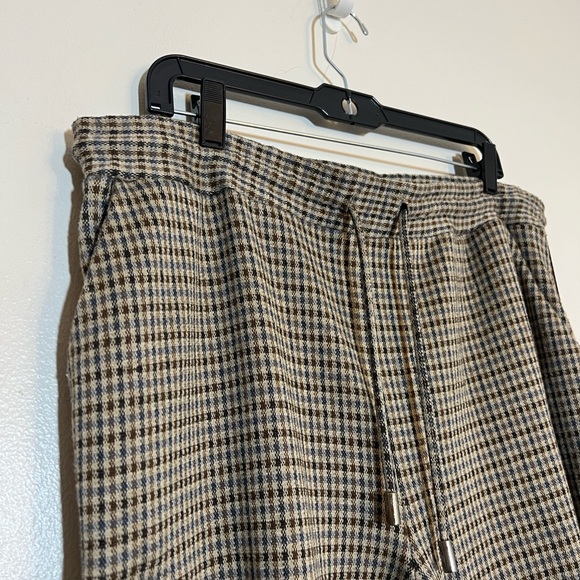 Maeve Anthropologie Plaid Sequin Bettie Tapered Trousers Pants Large Petite LP - Picture 4 of 7